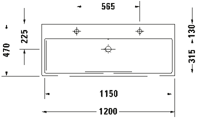 Vero Air Умывальник шлифованный с переливом 34