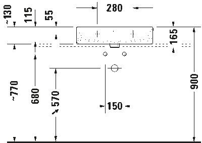 Vero Air Умывальник шлифованный с переливом 33