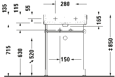 Vero Air Умывальник шлифованный с переливом 34
