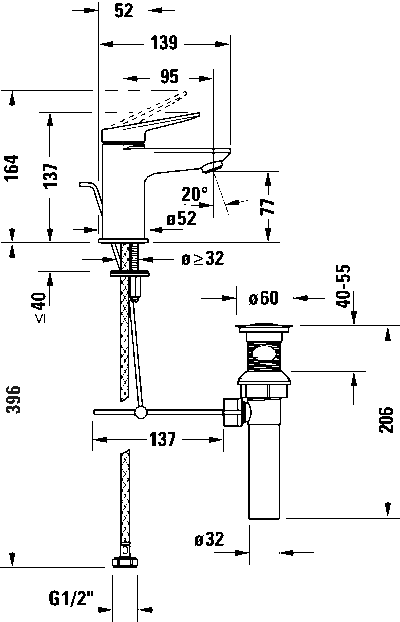 Wave Однорычажный смеситель для умывальника 19