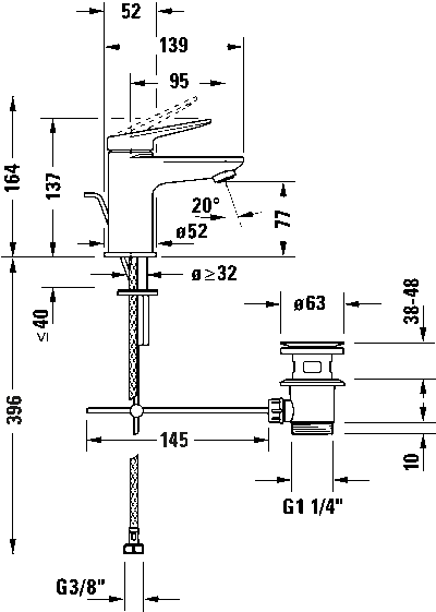 Wave Однорычажный смеситель для умывальника 8