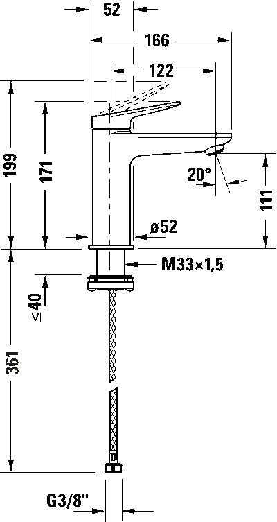 Wave Однорычажный смеситель для умывальника 8