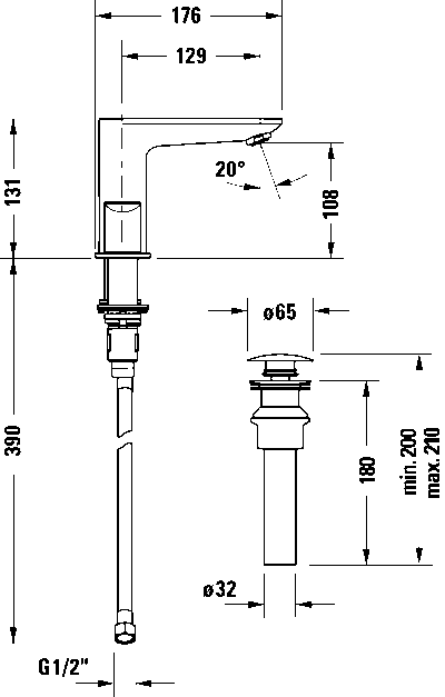 Wave Смеситель для умывальника с 3 отверстиями 18