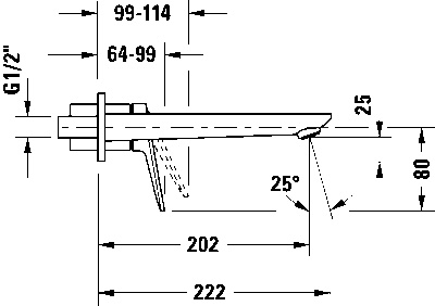 Wave Однорычажный смеситель для раковины скрытого монтажа 19