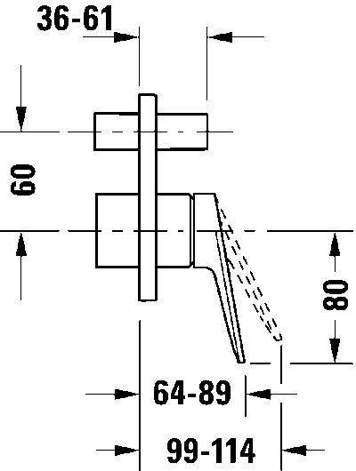 Wave Однорычажный смеситель  скрытого монтажа с переключателем на 2 потребителя 12