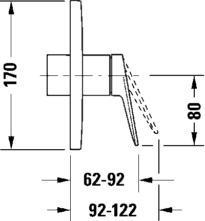 Wave Однорычажный смеситель  скрытого монтажа Включает: видимые части без комплекта для скрытого монтажа 8