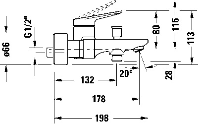 Wave Однорычажный смеситель для ванны открытый монтаж 21