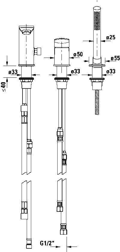 Wave Смеситель на борт ванны 13