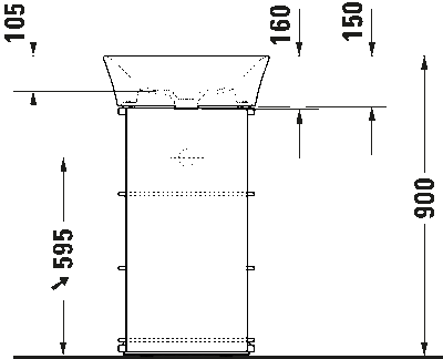 White Tulip Умывальник для мебел без перелива без площадки под смеситель включая выпуск  керамической крышкой включая кр 10