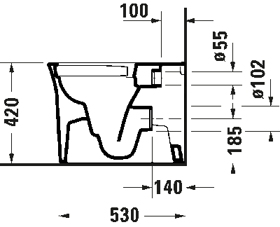 White Tulip Унитаз напольный Duravit Rimless 14