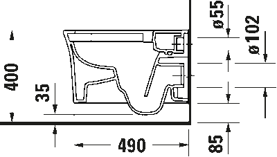 White Tulip Подвесной унитаз HygieneFlus без смывного края с вертикальным смывом вкл. крепление Durafix Вращени © 4 15