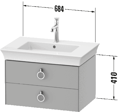 White Tulip Тумба под раковину подвесная 65