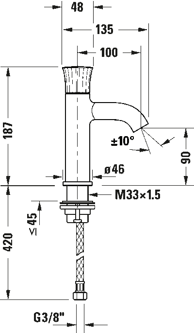 White Tulip Однорычажный смеситель для умывальника 10
