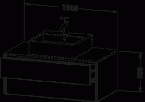 XSquare Тумба под консольную раковину, подвесная 24