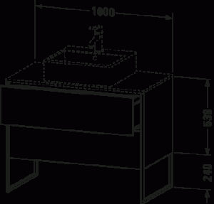 XSquare Тумба под консольную раковину напольная 24