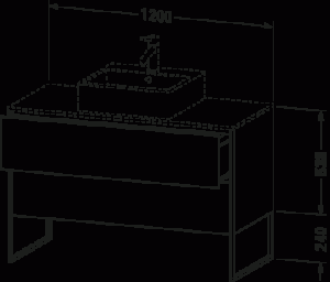 XSquare Тумба под консольную раковину напольная 24