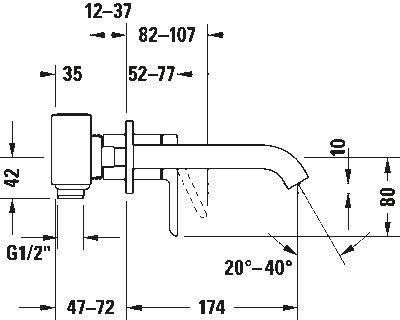 C.1 Однорычажный смеситель для раковины для скрытого монтажа 10