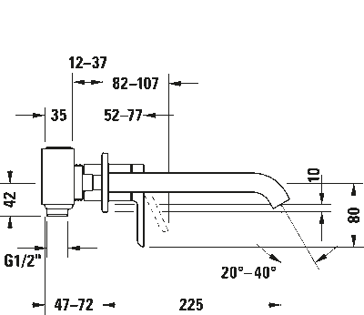 C.1 Однорычажный смеситель для раковины для скрытого монтажа 10