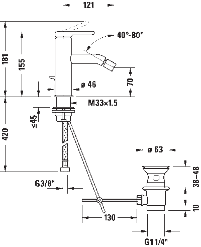 C.1 Однорычажный смеситель для биде 16