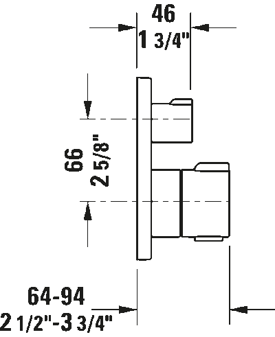 C.1 Однорычажный смеситель  скрытого монтажа с переключателем на 2 потребителя 7