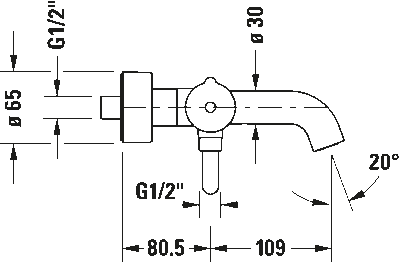 C.1 Однорычажный смеситель для ванны открытый монтаж 10