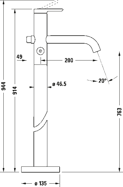 C.1 Однорычажный напольный смеситель для ванны 26