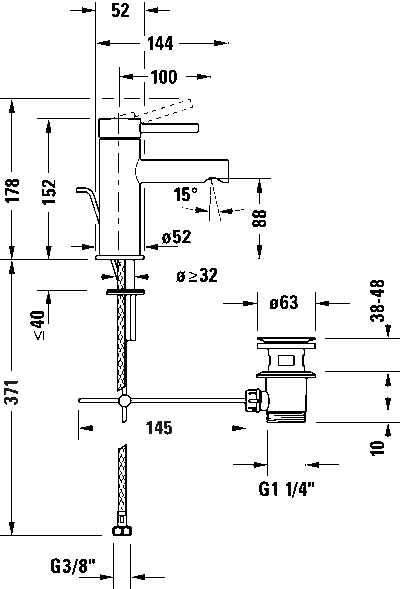 Circle Однорычажный смеситель для умывальника 15