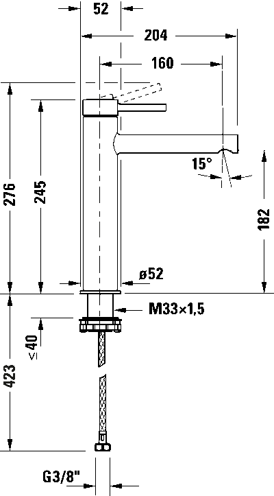 Circle Однорычажный смеситель для умывальника 15