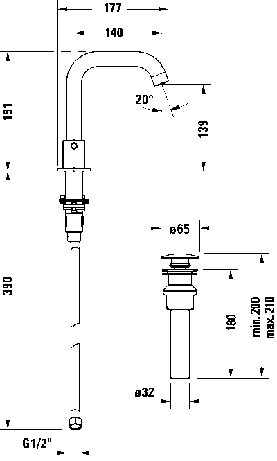 Circle Смеситель для умывальника с 3 отверстиями 13