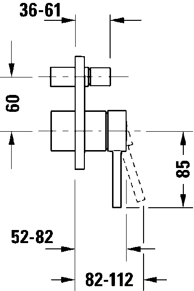 Circle Однорычажный смеситель  скрытого монтажа с переключателем на 2 потребителя 10