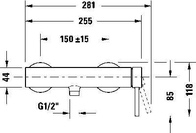 Circle Однорычажный смеситель для душа открытого монтажа 15