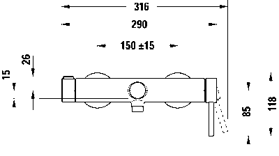 Circle Однорычажный смеситель для ванны открытый монтаж 13