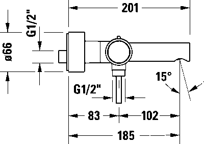 Circle Однорычажный смеситель для ванны открытый монтаж 16