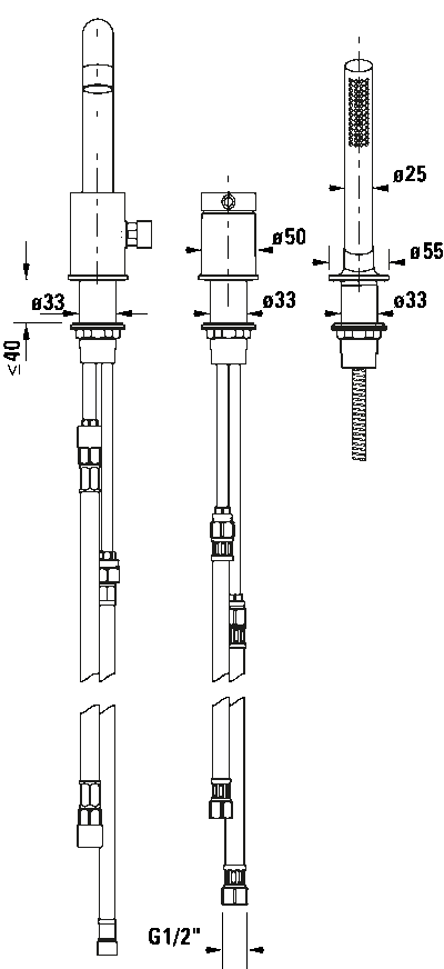 Circle Смеситель на борт ванны 13