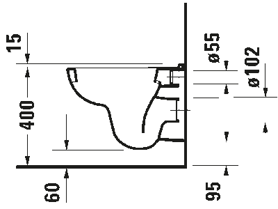 D-Code Унитаз подвесной компак с вертикальным смывом 13