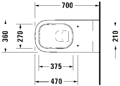 D-Code Унитаз подвесной Vital с вертикальным смывом 3