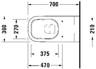 D-Code Унитаз подвесной Vital с вертикальным смывом 4