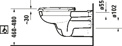 D-Code Унитаз подвесной Vital с вертикальным смывом 6