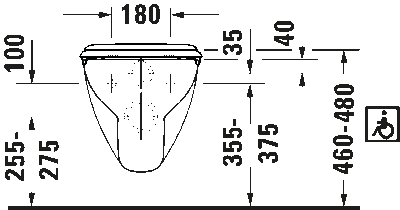 D-Code Унитаз подвесной Vital с вертикальным смывом 8