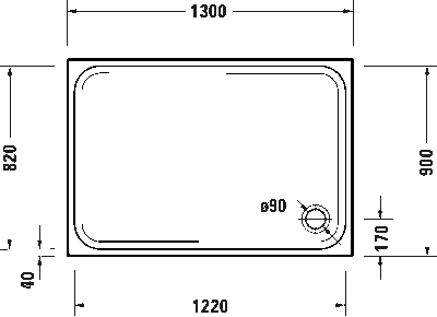 D-Code Душевой поддон прямоугольный вариант 4