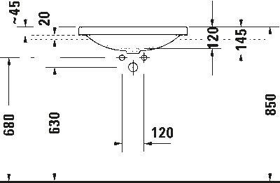 D-Neo Умывальник встраиваемый для встраивания сверху 7