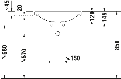 D-Neo Умывальник встраиваемый для встраивания сверху 8