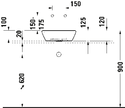 D-Neo Раковина без перелива 8