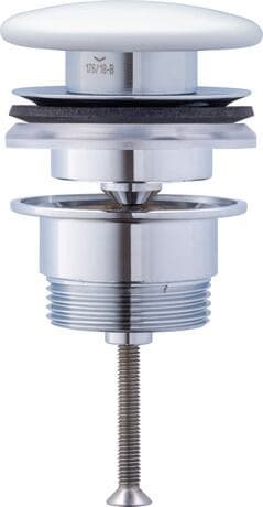 Нажимной выпуск для умывальников с переливом (рекомендуется в сочетании с настенным смесителем